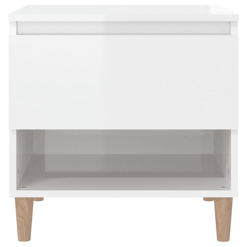 Bedside Tables 2 pcs High Gloss White 50x46x50 cm Engineered Wood