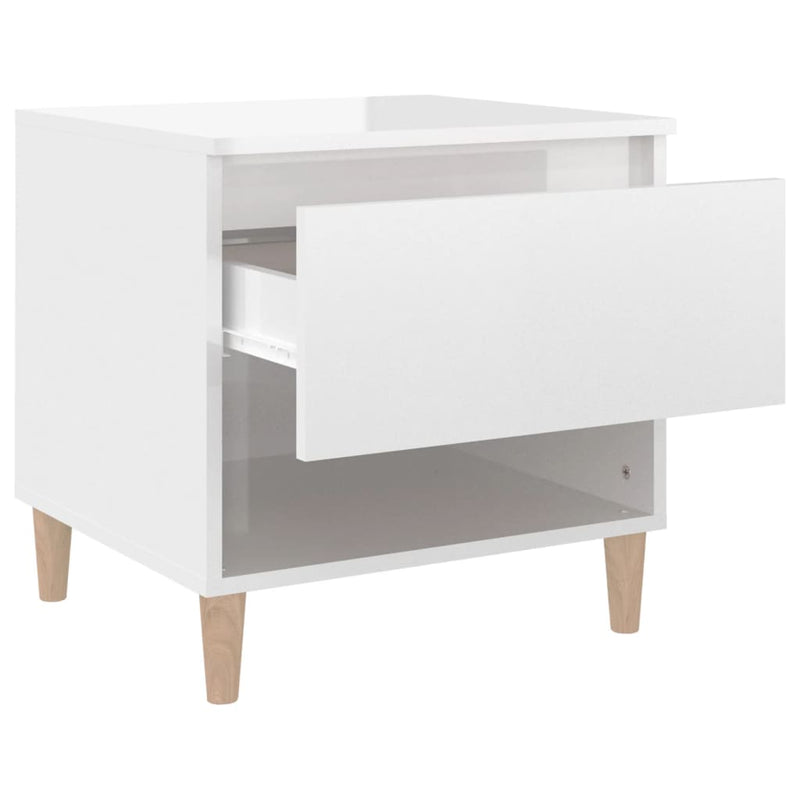 Bedside Tables 2 pcs High Gloss White 50x46x50 cm Engineered Wood