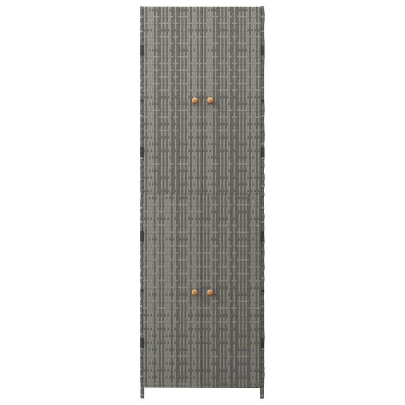 Garden Storage Cabinet Grey 59x40x180 cm Poly Rattan