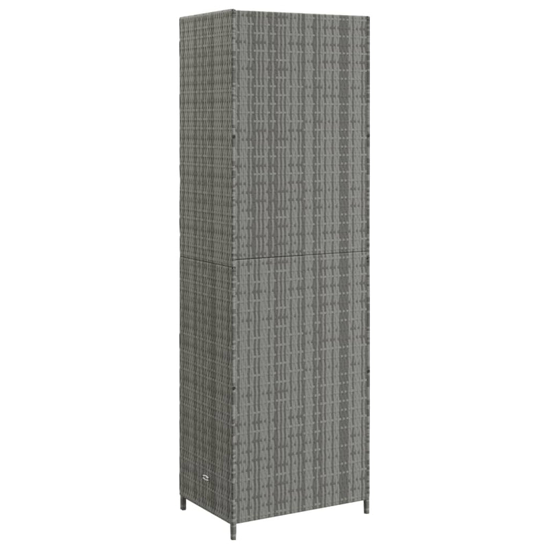 Garden Storage Cabinet Grey 59x40x180 cm Poly Rattan