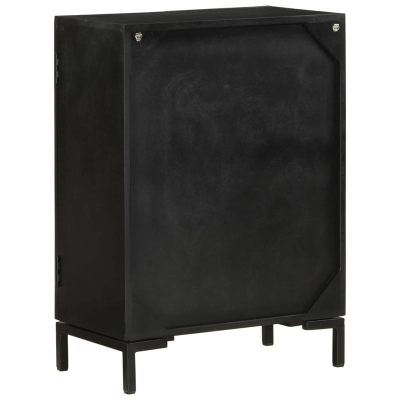 Sideboard Black 55x30x77 cm Solid Wood Mango and Iron