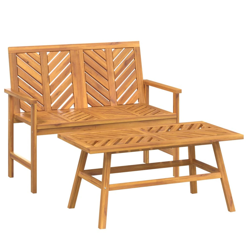 2 Piece Garden Lounge Set Solid Wood Acacia