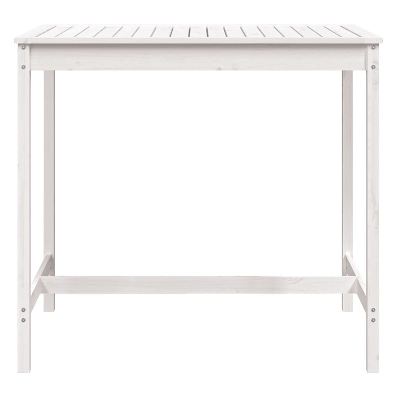 Garden Table White 121x82.5x110 cm Solid Wood Pine