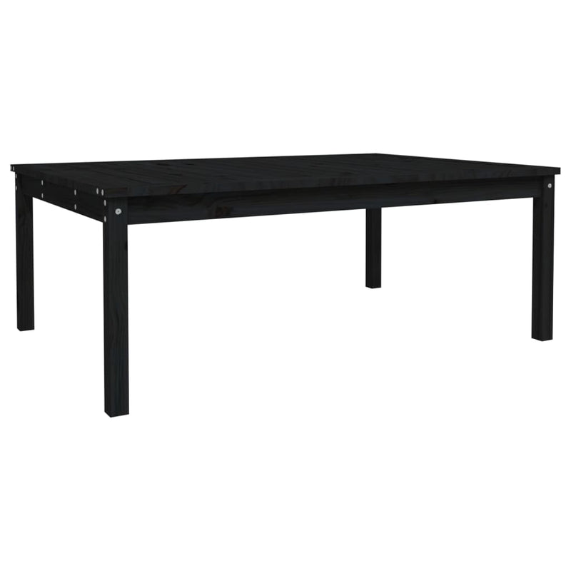 Garden Table Black 121x82.5x45 cm Solid Wood Pine
