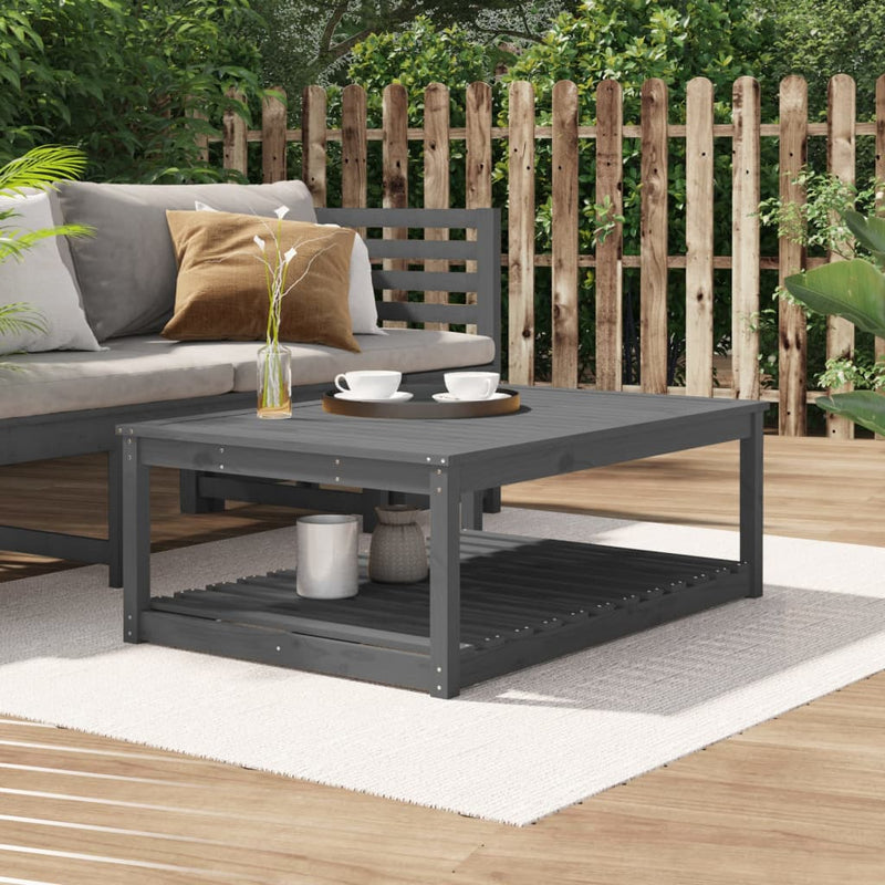 Garden Table Grey 121x82.5x45 cm Solid Wood Pine