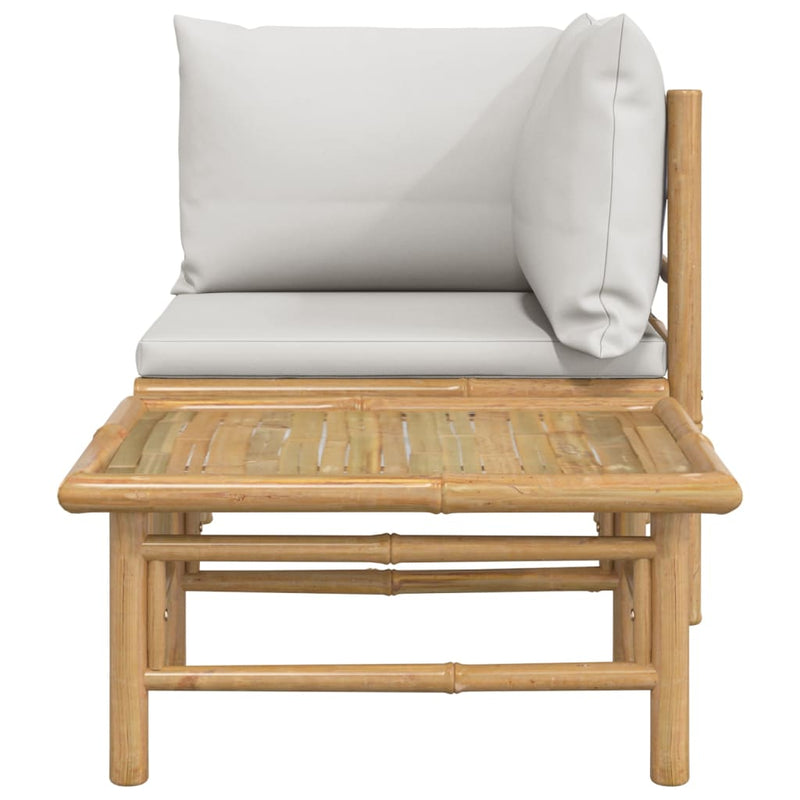 2_Piece_Garden_Lounge_Set_with_Light_Grey_Cushions_Bamboo_IMAGE_3_EAN:8720845725419