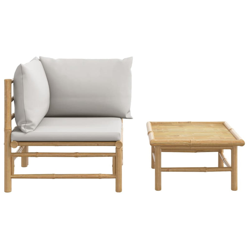 2_Piece_Garden_Lounge_Set_with_Light_Grey_Cushions_Bamboo_IMAGE_4_EAN:8720845725419