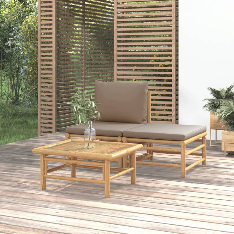3_Piece_Garden_Lounge_Set_with_Taupe_Cushions_Bamboo_IMAGE_1_EAN:8720845725471