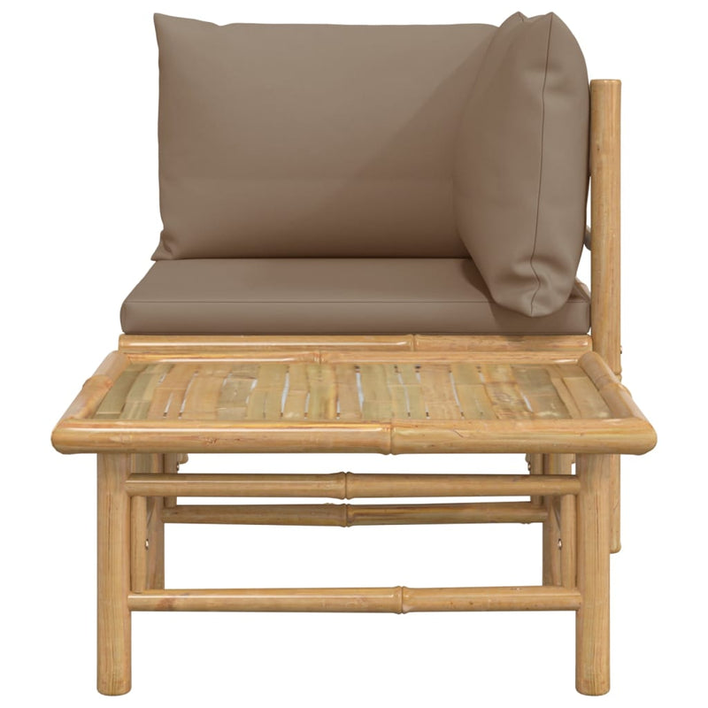 2_Piece_Garden_Lounge_Set_with_Taupe_Cushions_Bamboo_IMAGE_4_EAN:8720845725495