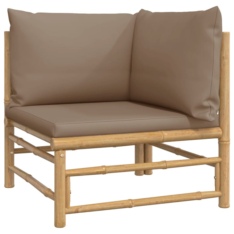 2_Piece_Garden_Lounge_Set_with_Taupe_Cushions_Bamboo_IMAGE_6_EAN:8720845725495
