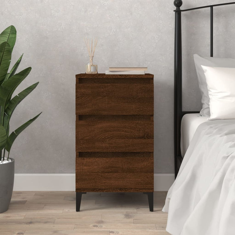 Bedside Cabinet Brown Oak 40x35x70 cm Engineered Wood