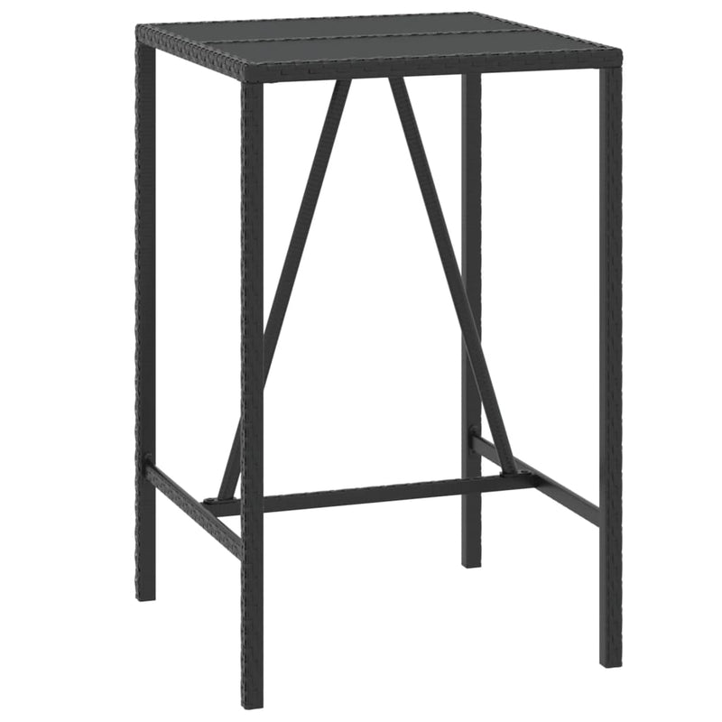 Bar_Table_with_Glass_Top_Black_70x70x110_cm_Poly_Rattan_IMAGE_2