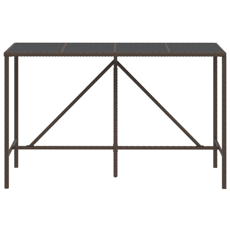 Bar_Table_with_Glass_Top_Brown_180x70x110_cm_Poly_Rattan_IMAGE_3