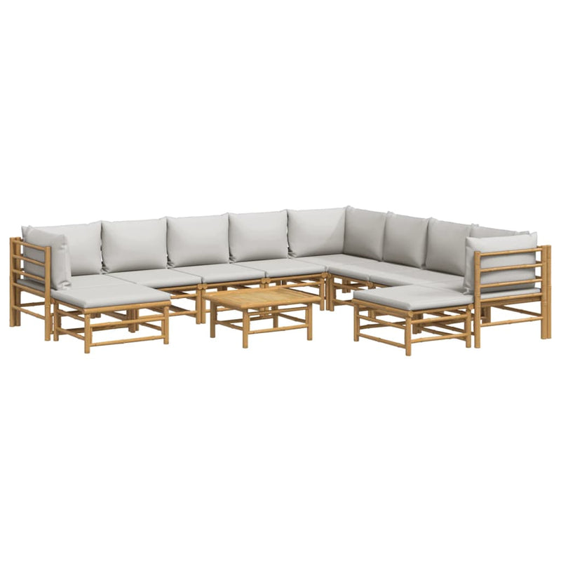 11_Piece_Garden_Lounge_Set_with_Light_Grey_Cushions_Bamboo_IMAGE_3_EAN:8720845744250