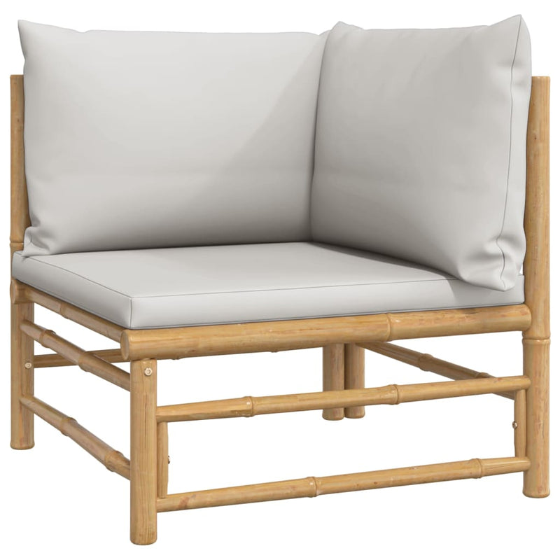 9_Piece_Garden_Lounge_Set_with_Light_Grey_Cushions_Bamboo_IMAGE_5_EAN:8720845744281