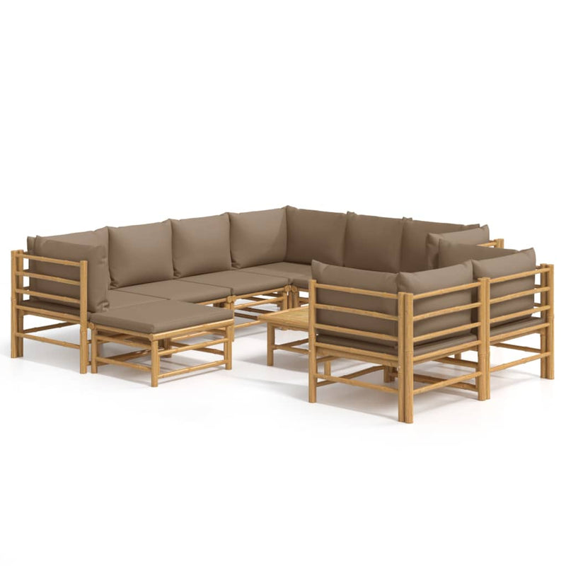 10_Piece_Garden_Lounge_Set_with_Taupe_Cushions__Bamboo_IMAGE_2_EAN:8720845744564