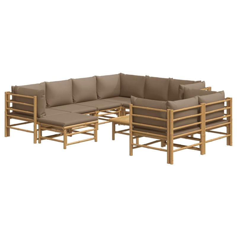 10_Piece_Garden_Lounge_Set_with_Taupe_Cushions__Bamboo_IMAGE_3_EAN:8720845744564