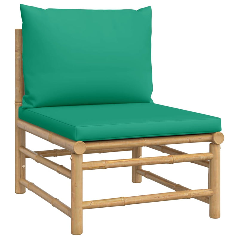 4_Piece_Garden_Lounge_Set_with_Green_Cushions__Bamboo_IMAGE_5_EAN:8720845744724