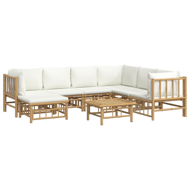 8_Piece_Garden_Lounge_Set_with_Cream_White_Cushions__Bamboo_IMAGE_3_EAN:8720845745196