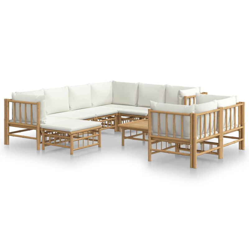 10_Piece_Garden_Lounge_Set_with_Cream_White_Cushions__Bamboo_IMAGE_2_EAN:8720845745202