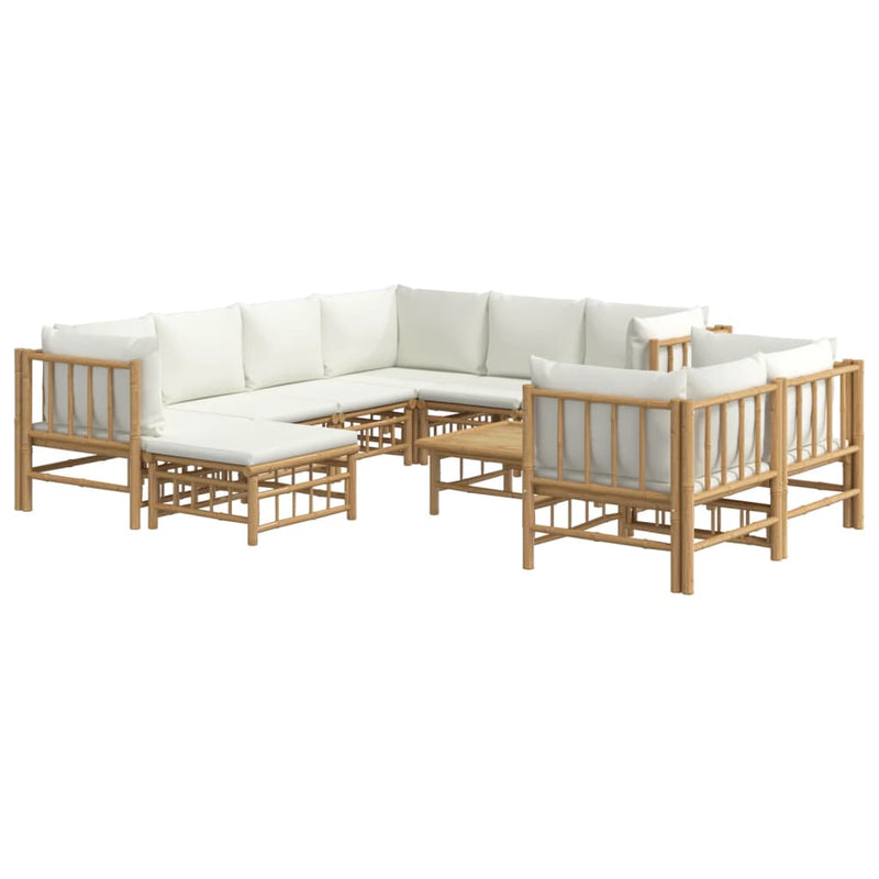 10_Piece_Garden_Lounge_Set_with_Cream_White_Cushions__Bamboo_IMAGE_3_EAN:8720845745202