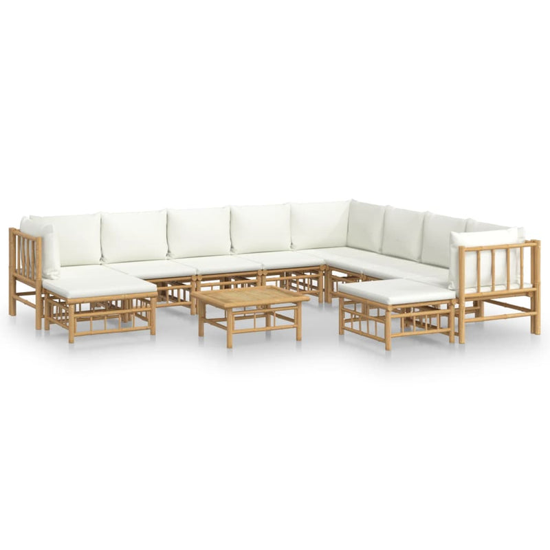 11_Piece_Garden_Lounge_Set_with_Cream_White_Cushions__Bamboo_IMAGE_2_EAN:8720845745219