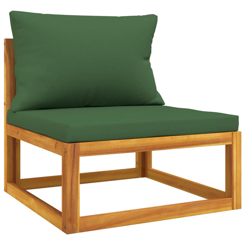 6_Piece_Garden_Lounge_Set_with_Green_Cushions_Solid_Wood_IMAGE_5_EAN:8720845746353