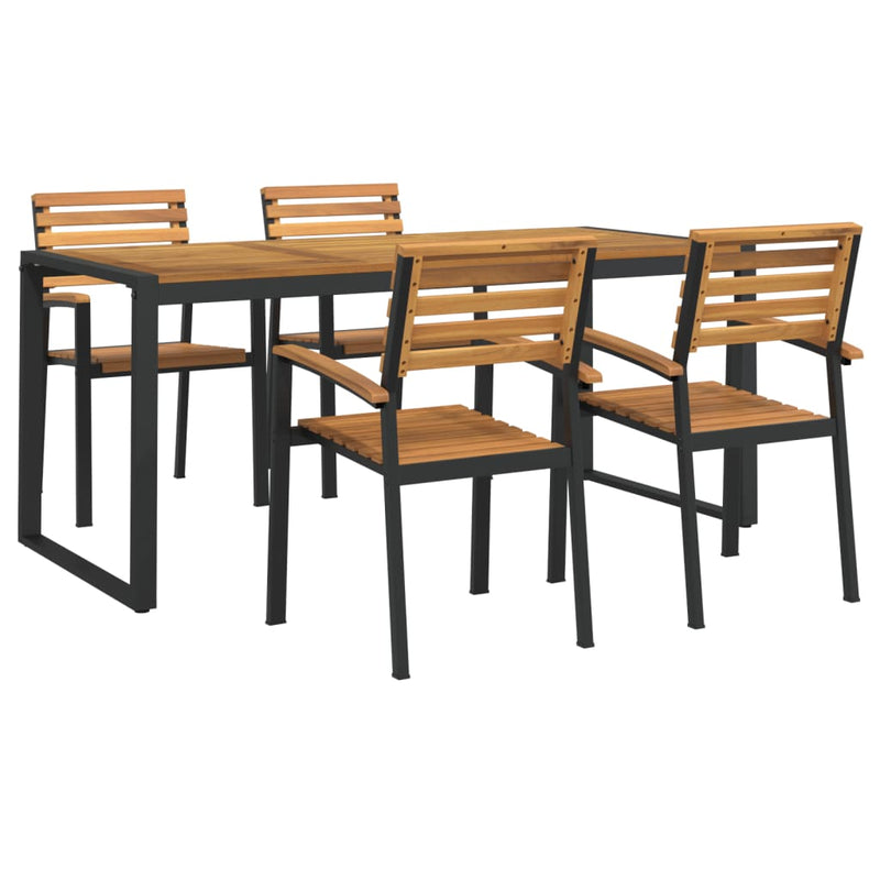5_Piece_Garden_Dining_Set_Solid_Wood_Acacia_and_Metal_IMAGE_2_EAN:8720845746803