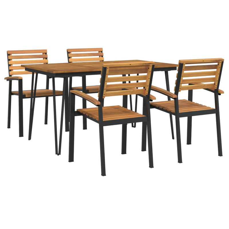 5_Piece_Garden_Dining_Set_Solid_Wood_Acacia_and_Metal_IMAGE_2_EAN:8720845746841