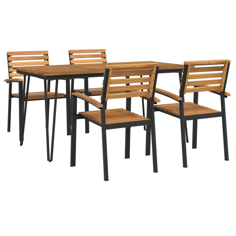 5_Piece_Garden_Dining_Set_Solid_Wood_Acacia_and_Metal_IMAGE_2_EAN:8720845746865