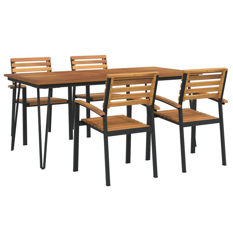 5_Piece_Garden_Dining_Set_Solid_Wood_Acacia_and_Metal_IMAGE_2_EAN:8720845746889