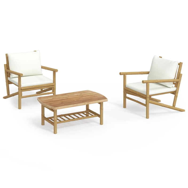3_Piece_Garden_Lounge_Set_with_Cream_White_Cushions_Bamboo_IMAGE_2_EAN:8720845785741