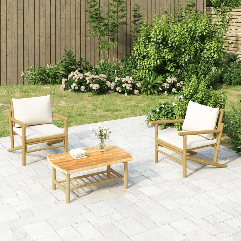 3_Piece_Garden_Lounge_Set_with_Cream_White_Cushions_Bamboo_IMAGE_1_EAN:8720845785741