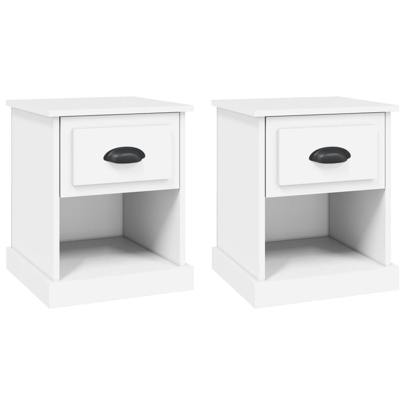 Bedside Cabinets 2 pcs White 39x39x47.5 cm Engineered Wood