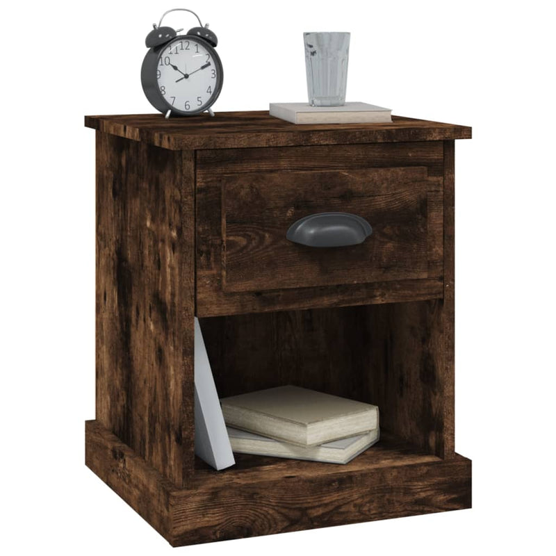 Bedside Cabinets 2 pcs Smoked Oak 39x39x47.5 cm Engineered Wood