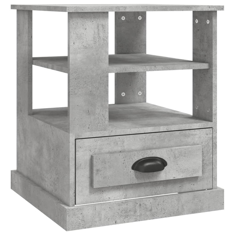 Side Table Concrete Grey 50x50x60 cm Engineered Wood