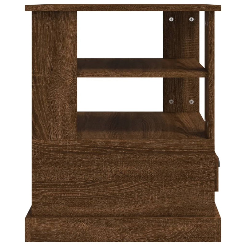 Side Table Brown Oak 50x50x60 cm Engineered Wood