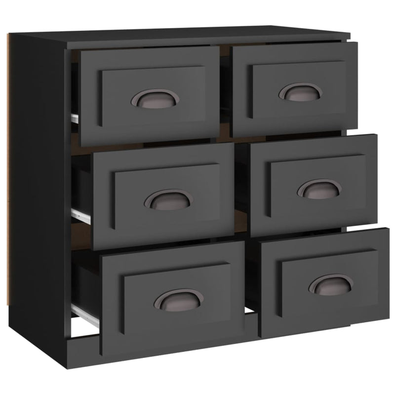 Sideboard Black 70x35.5x67.5 cm Engineered Wood