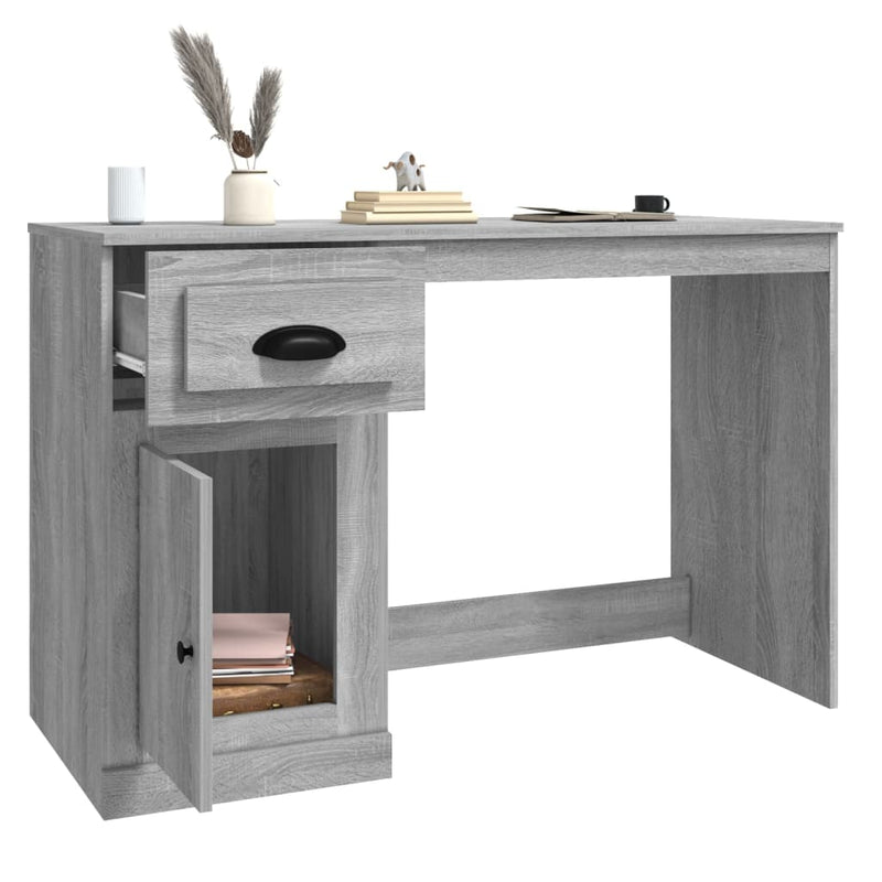Desk with Drawer Grey Sonoma 115x50x75 cm Engineered Wood
