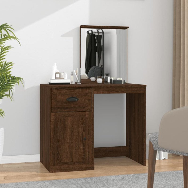 Dressing_Table_with_Mirror_Brown_Oak_90x50x132.5_cm_Engineered_Wood_IMAGE_1_EAN:8720845794095