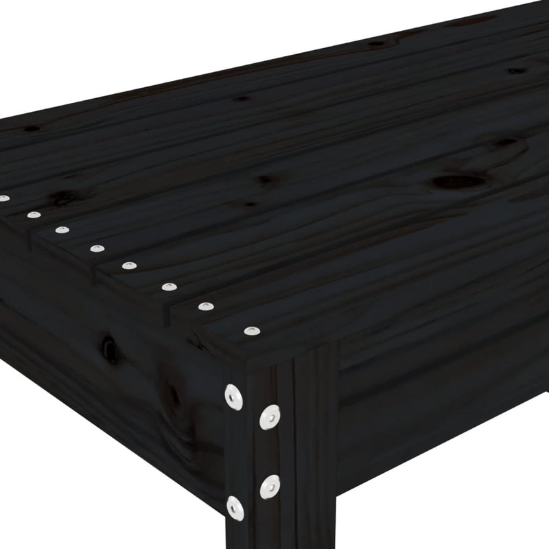 Garden Bench Black 110x38x45 cm Solid Wood Pine
