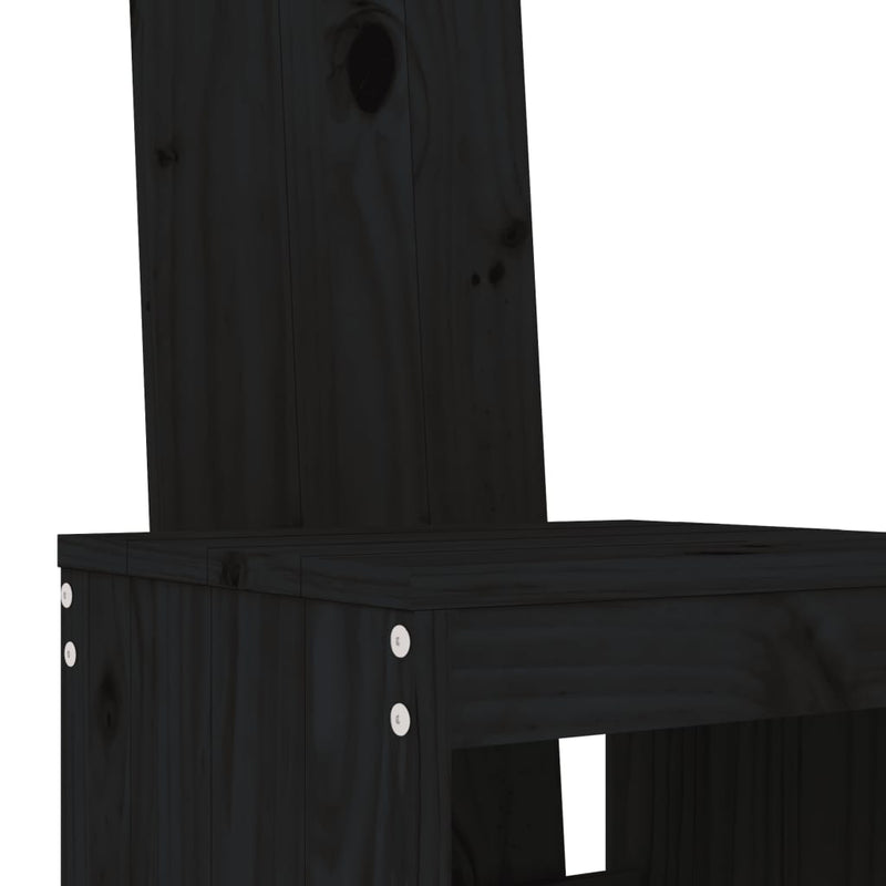 Bar Stools 2 pcs Black 40x42x120 cm Solid Wood Pine