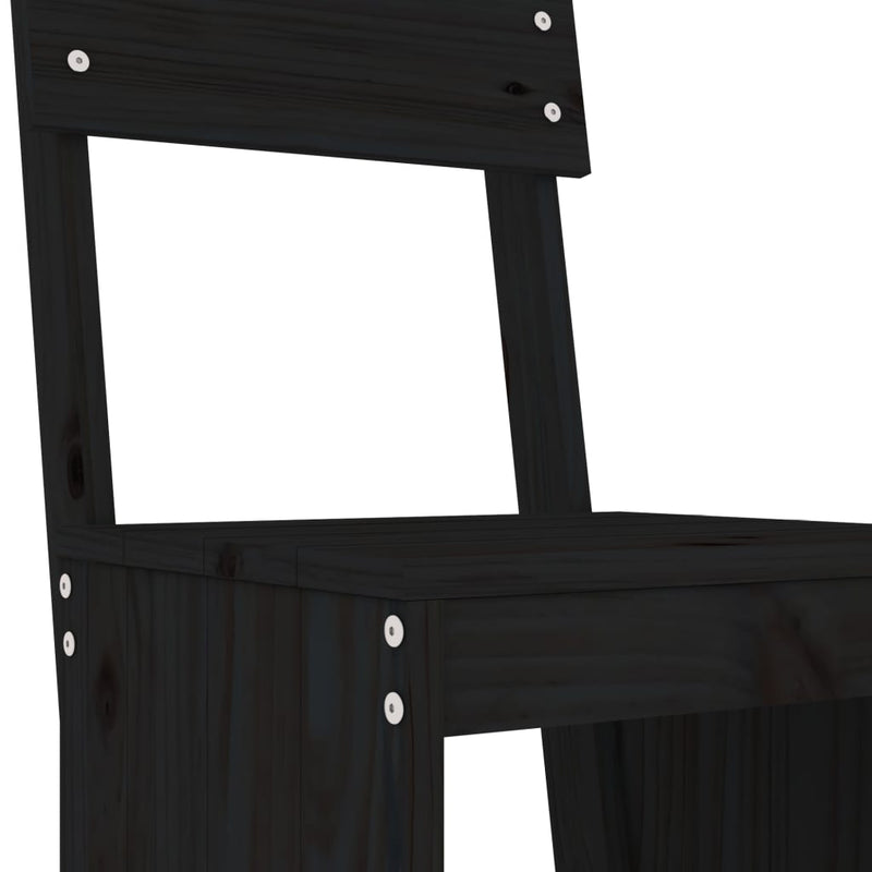 Bar Stools 2 pcs Black 40x48.5x115.5 cm Solid Wood Pine