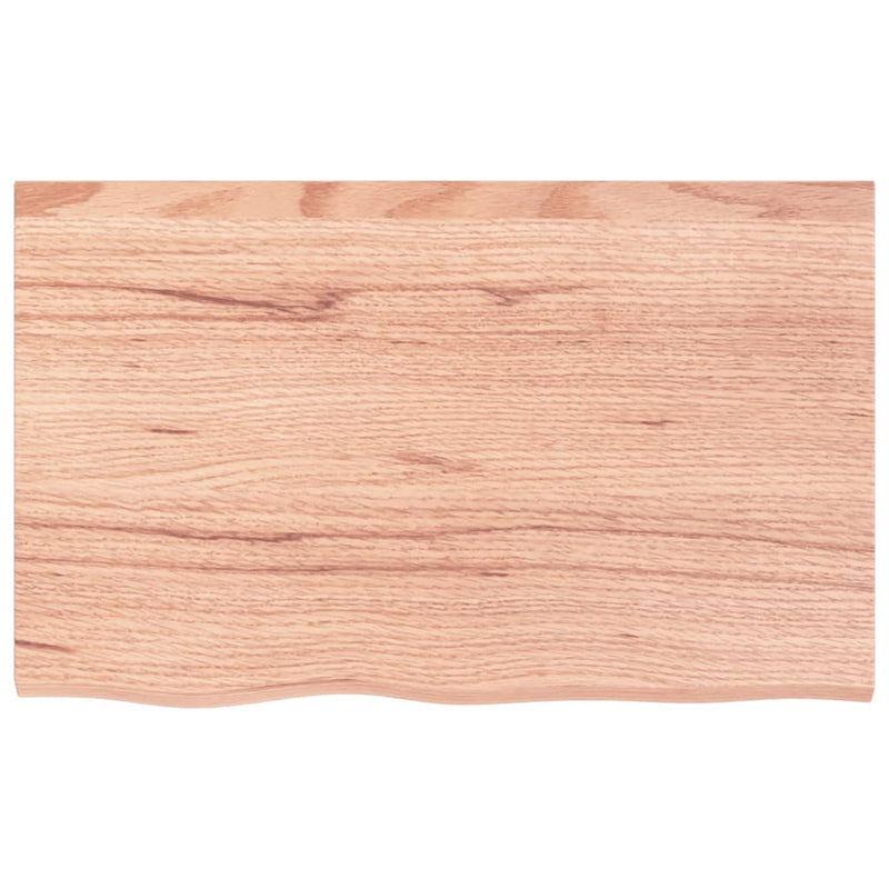 Wall Shelf Light Brown 80x50x2 cm Treated Solid Wood Oak