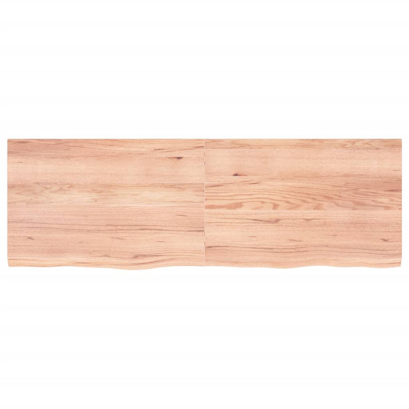 Wall Shelf Light Brown 180x60x4 cm Treated Solid Wood Oak
