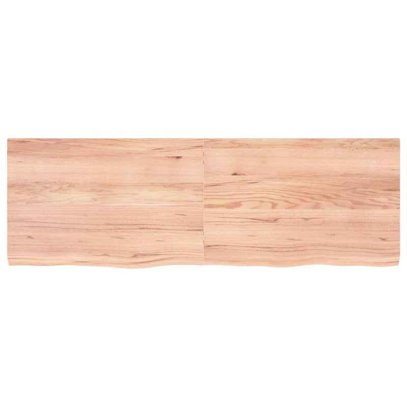 Wall Shelf Light Brown 180x60x6 cm Treated Solid Wood Oak