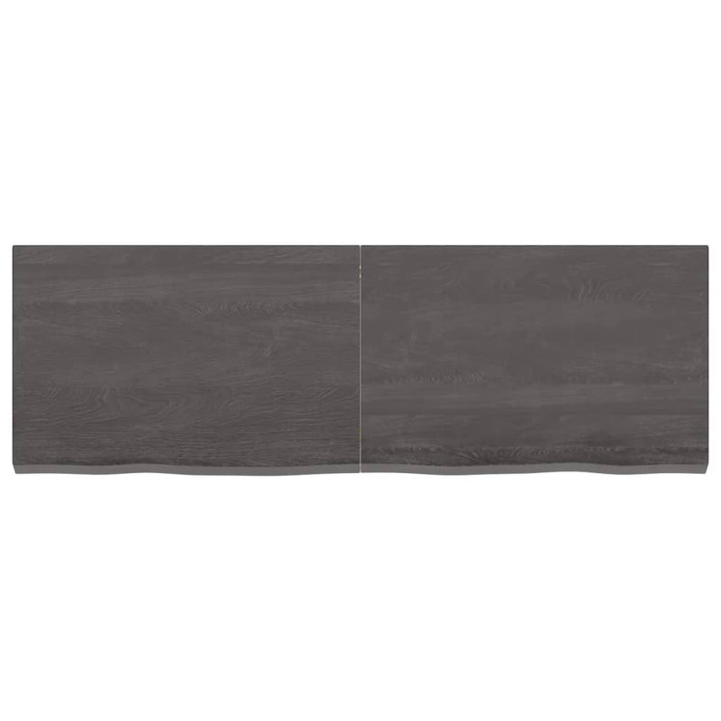 Wall Shelf Dark Grey 120x40x4 cm Treated Solid Wood Oak