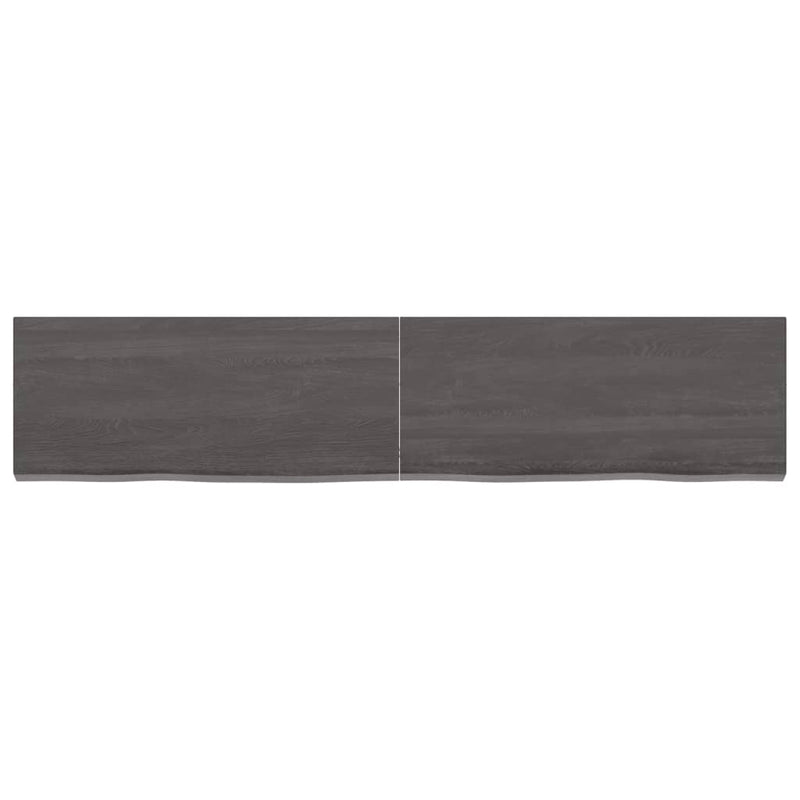 Wall Shelf Dark Grey 140x30x4 cm Treated Solid Wood Oak