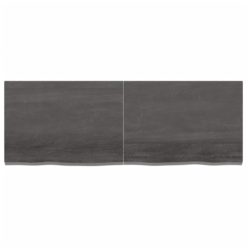 Wall Shelf Dark Grey 140x50x4 cm Treated Solid Wood Oak