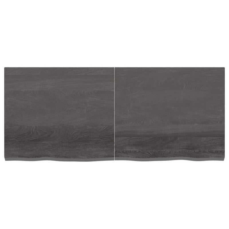 Wall Shelf Dark Grey 140x60x4 cm Treated Solid Wood Oak